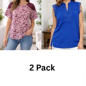 LOT 2 - NWOT WORTHINGTON WOMEN’S M BLOUSE TOP BUSINESS CASUAL LIGHTWEIGHT